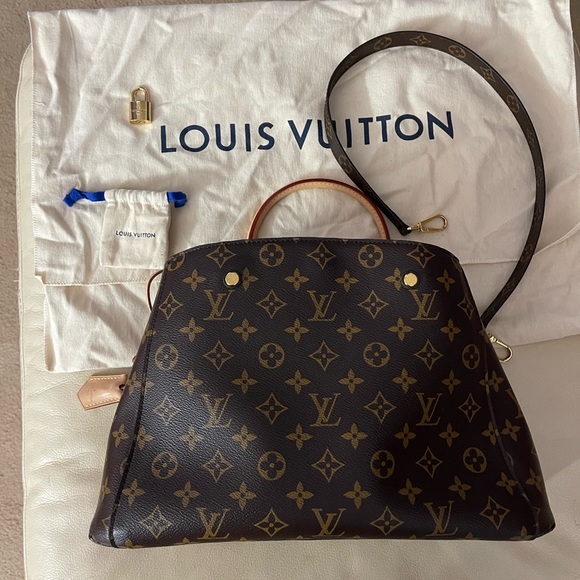 Authentic Louis Vuitton Monogram Montaigne MM Satchel Shoulder Bag M41056 - Picture 4 of 7